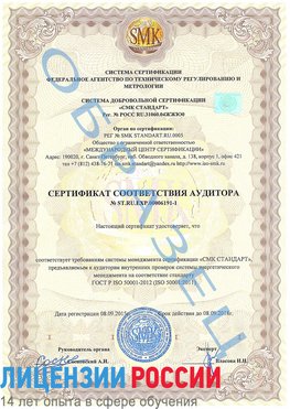 Образец сертификата соответствия аудитора №ST.RU.EXP.00006191-1 Курганинск Сертификат ISO 50001